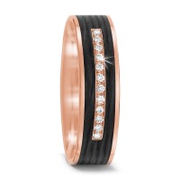 Partnerring 585/14 K Rosegold, Carbon Diamant 0.084 ct, 12 Steine, tw-si-567226