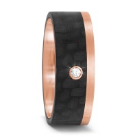 Alliance Or rose 14K, Carbone Diamant 0.02 ct, tw-si-567230