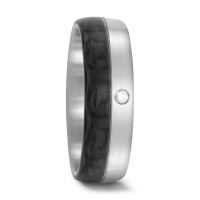 Partnerring 585/14 K Weissgold, Carbon Diamant 0.025 ct, tw-si-567238
