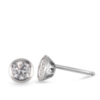 Clous d'oreilles Argent Zircone blanc Rhodié Ø6 mm-567395