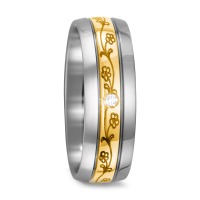 Partnerring Titan, 750/18 K Gelbgold Diamant 0.03 ct, w-si-567663