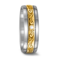 Alliance Titane, Or jaune 18K Diamant 0.03 ct, w-si-567665