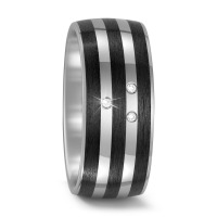 Partnerring Titan, Carbon Diamant 0.03 ct, 3 Steine, w-si-567702