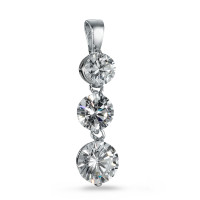 Pendentif Argent Zircone 3 Pierres Rhodié-567918