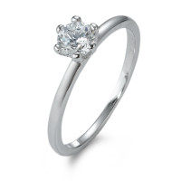 Bague solitaire Argent Zircone Rhodié Ø6 mm-567946