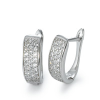 Créoles à charnières Argent Zircone Rhodié-567966