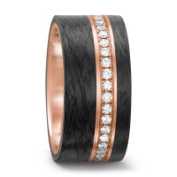 Partnerring 750/18 K Rotgold, Carbon Diamant weiss, 0.60 ct, 39 Steine, w-si-568065