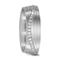 Partnerring 750/18 K Weissgold Diamant 0.255 ct, 51 Steine, tw-vsi-568388
