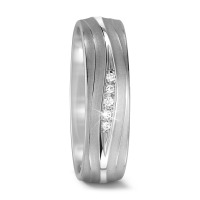 Partnerring 750/18 K Weissgold Diamant 0.028 ct, 5 Steine, tw-vsi-568394