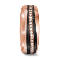 Partnerring 585/14 K Rotgold, Carbon Diamant 0.14 ct, 28 Steine, tw-si-568414