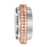 Partnerring 750/18 K Weissgold, 750/18 K Rotgold Diamant 0.45 ct, 30 Steine, w-si-568979