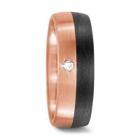 Partnerring 750/18 K Rosegold, Carbon Diamant 0.03 ct, w-si-569196