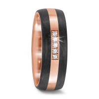 Partnerring 750/18 K Rosegold, Carbon Diamant 0.05 ct, 5 Steine, w-si-569198