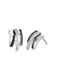 Clous d'oreilles Argent Zircone 6 Pierres Rhodié-569374