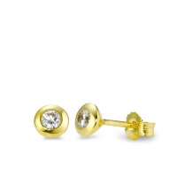 Clous d'oreilles Or jaune 9K Zircone 2 Pierres Ø5 mm-569456