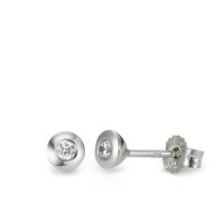 Clous d'oreilles Or blanc 9K Zircone 2 Pierres Ø4 mm-569462