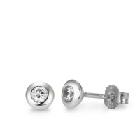 Clous d'oreilles Or blanc 9K Zircone 2 Pierres Ø5 mm-569463
