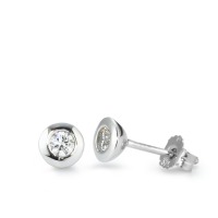 Clous d'oreilles Or blanc 9K Zircone 2 Pierres Ø5.5 mm-569464