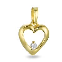 Pendentif Or jaune 9K Zircone Coeur Ø10 mm-569469