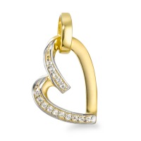 Pendentif Or jaune 9K Zircone 15 Pierres Coeur Ø12 mm-569497