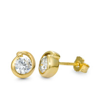 Clous d'oreilles Or jaune 9K Zircone 2 Pierres Ø6 mm-569517
