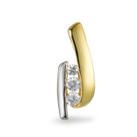 Pendentif Or jaune 9K, Or blanc 9K Zircone 3 Pierres-569528