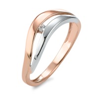 Fingerring 375/9 K Weissgold, 375/9 K Rosegold Zirkonia-569538