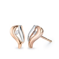 Clous d'oreilles Or rose 9K Zircone 2 Pierres-569539