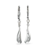 Pendant d'oreilles Or blanc 9K Zircone 3 Pierres-569546