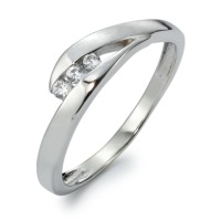 Bague Or blanc 9K Zircone 3 Pierres-569549