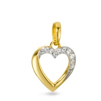 Pendentif Or jaune 9K Zircone 9 Pierres Coeur-569551