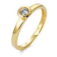 Bague solitaire Or jaune 9K Zircone Ø5 mm-569582