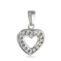 Anhänger 375/9 K Weissgold Zirkonia 16 Steine Herz Ø12 mm-569616