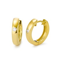 Klappcreolen 375/9 K Gelbgold Zirkonia 2 Steine-569622