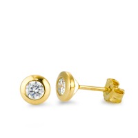 Clous d'oreilles Or jaune 9K Zircone 2 Pierres Ø6 mm-569627