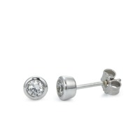 Clous d'oreilles Or blanc 9K Zircone 2 Pierres Ø4.5 mm-569634