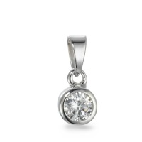 Pendentif Or blanc 9K Zircone Ø5 mm-569635