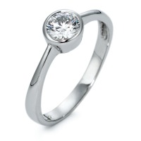 Bague Or blanc 9K Zircone Ø6 mm-569636