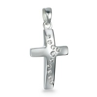 Pendentif Argent Zircone 10 Pierres Rhodié Croix-569669