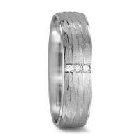 Partnerring 750/18 K Weissgold Diamant 0.03 ct, 3 Steine, tw-si-569830