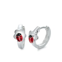 Créoles à charnières Argent Laqué Coccinelle-569997