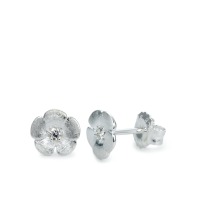 Clous d'oreilles Argent Zircone 2 Pierres Fleur Ø8 mm-570053