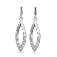 Pendant d'oreilles Argent Zircone 10 Pierres Rhodié-570067