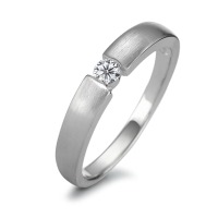 Bague solitaire Argent Zircone Rhodié-570113