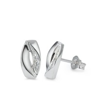Clous d'oreilles Or blanc 9K Zircone 6 Pierres-570126