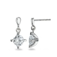 Pendant d'oreilles Or blanc 9K Zircone 2 Pierres-570129