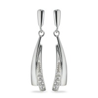 Pendant d'oreilles Or blanc 9K Zircone 8 Pierres-570130