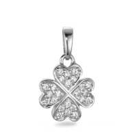 Anhänger 375/9 K Weissgold Zirkonia 24 Steine Kleeblatt Ø12 mm-570143