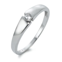 Bague solitaire Or blanc 9K Zircone-570146