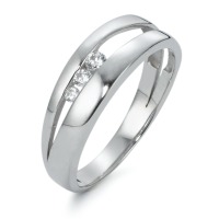 Bague Or blanc 9K Zircone 3 Pierres-570148